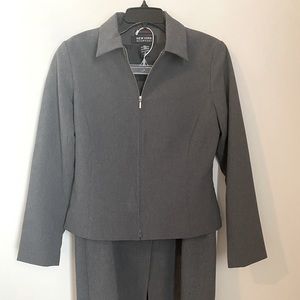 Gray zipper jacket and skirt suit set New York and Company